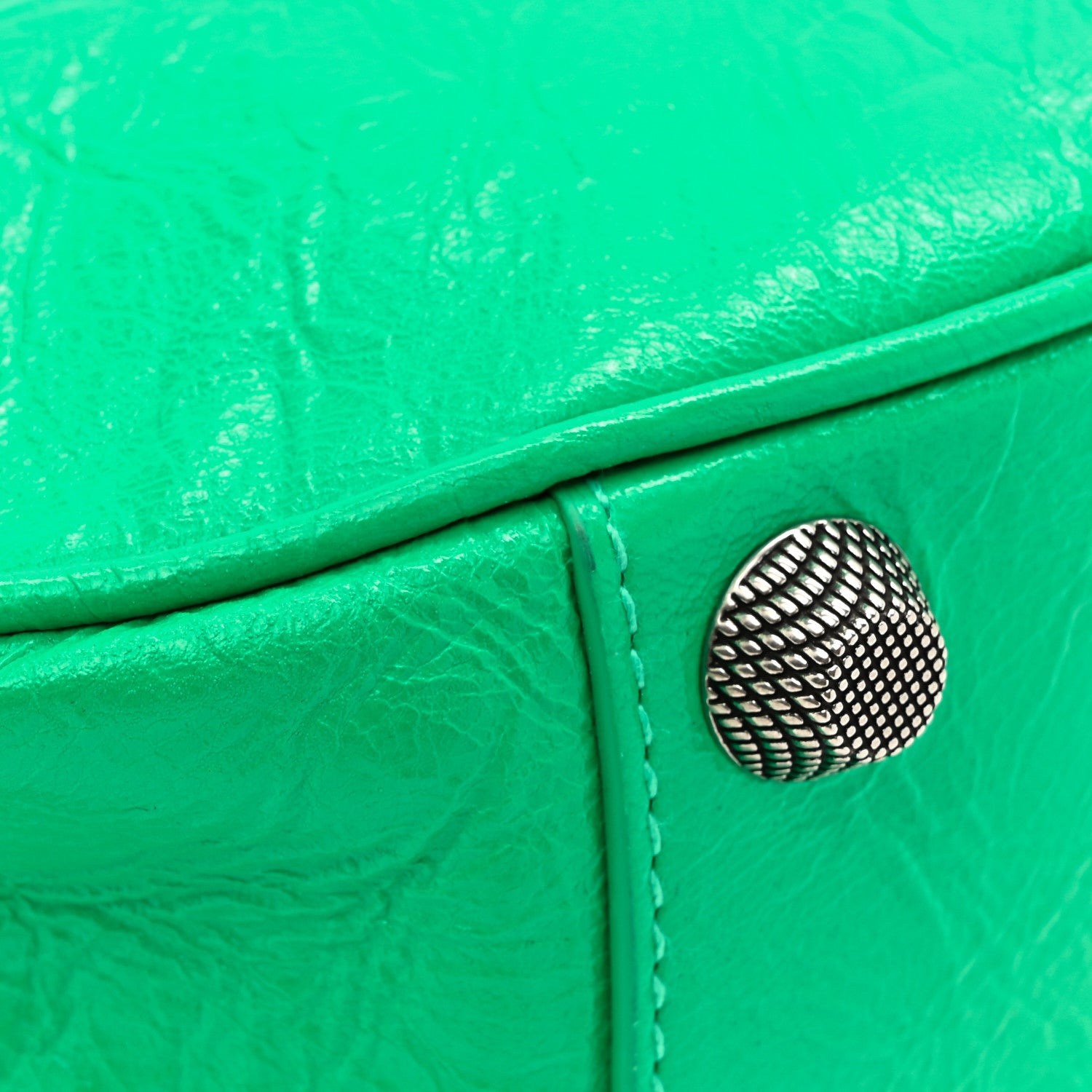 Balenciaga Agneau Arena Small Le Cagole Shoulder Bag Vivid Green 11 of 13