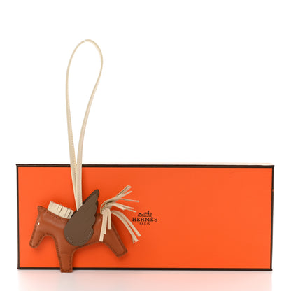Hermes Milo Lambskin Grigri Rodeo Pegase Horse Bag Charm PM Gold Craie Etoupe 5 of 5