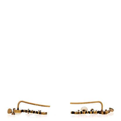 Christian Dior Pearl Crystal J'Adior Earrings Aged Gold 3 of 3