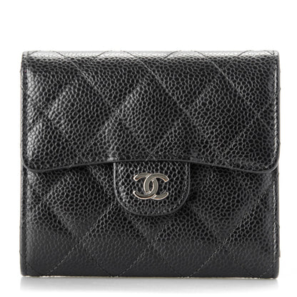 Chanel Caviar Quilted Compact Flap Wallet Black 1 of 8