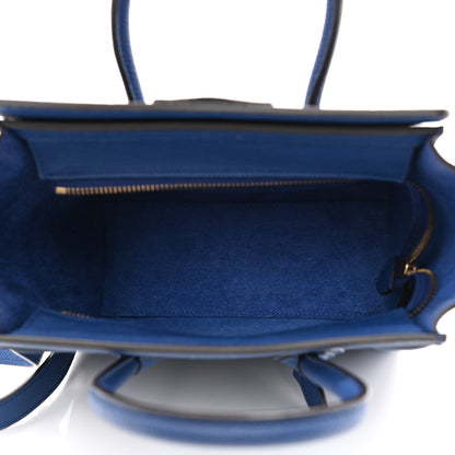 Celine Drummed Calfskin Nano Luggage Indigo 5 of 10