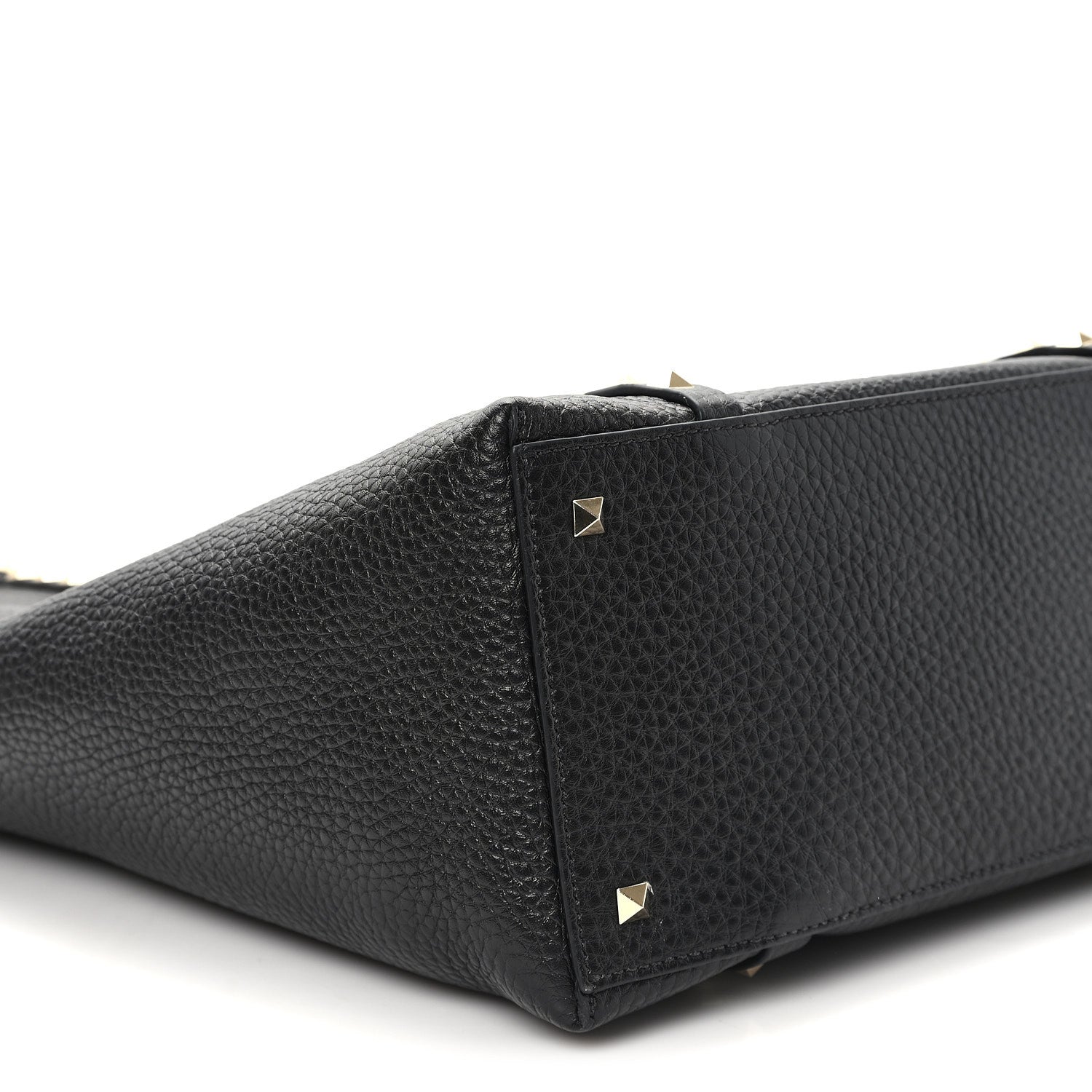 Valentino Garavani Grained Calfskin North South Rockstud Tote Black 9 of 10