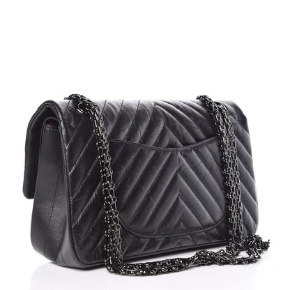 Chanel Aged Calfskin Chevron Quilted 2.55 Reissue 225 Flap So Black 3 of 9