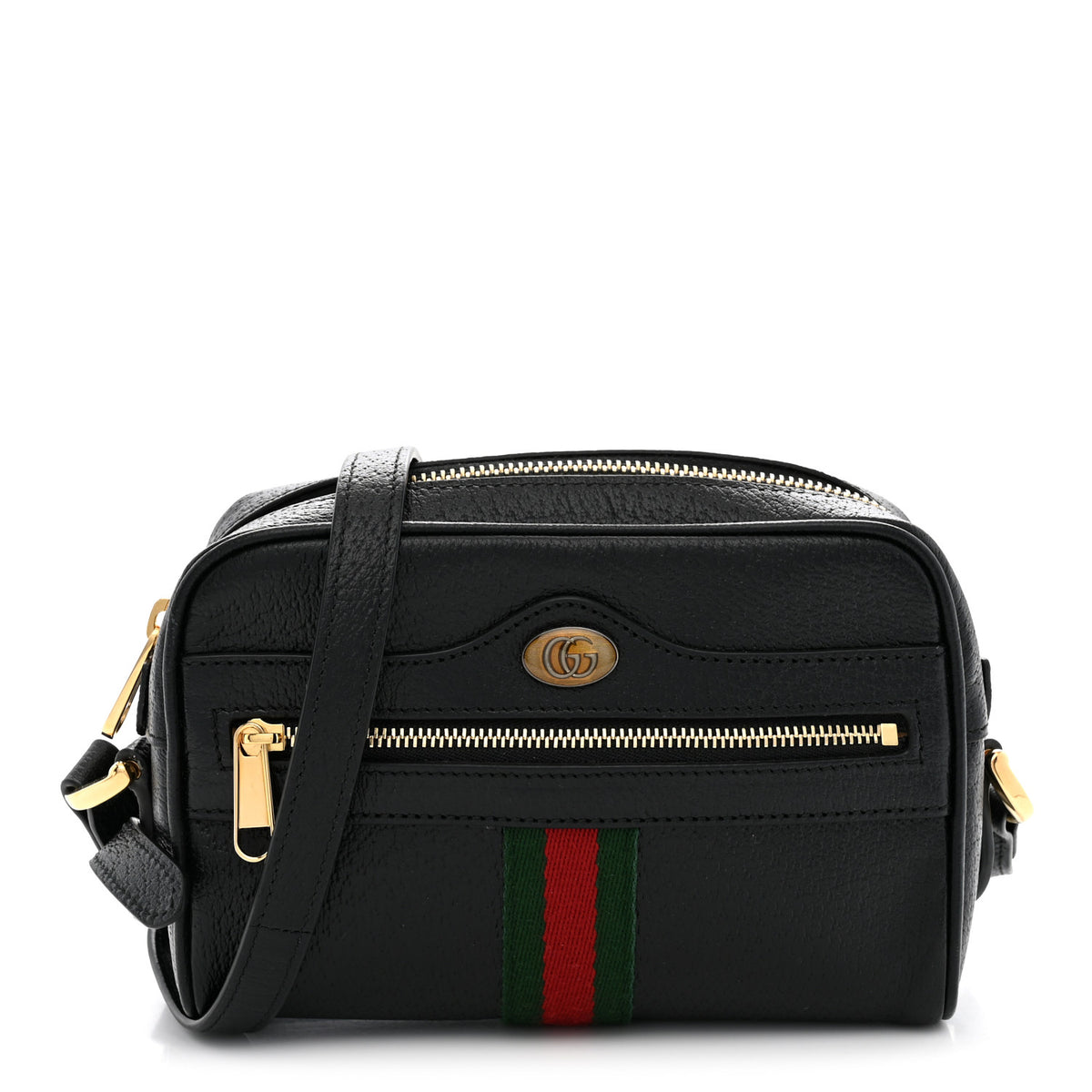 Calfskin Web Mini Ophidia Shoulder Bag Black