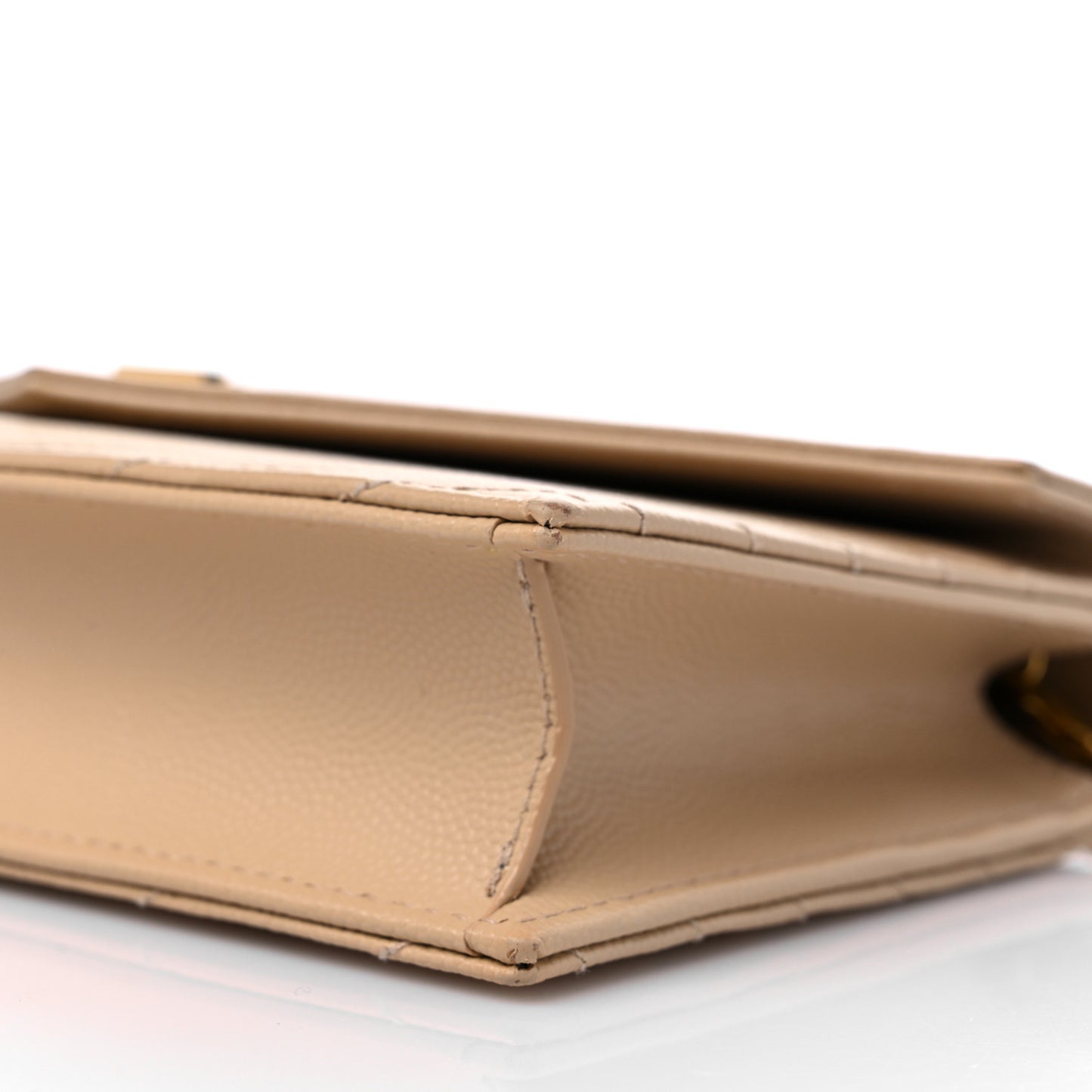 Grain De Poudre Matelasse Chevron Monogram Envelope Chain Wallet Nude Powder