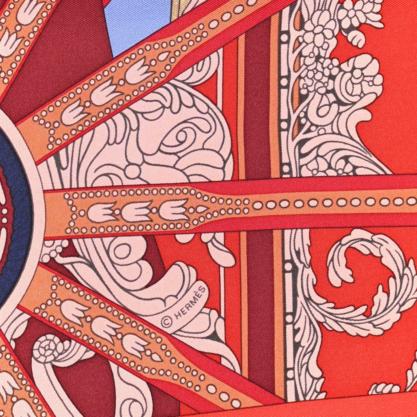 Silk Balade En Berline Scarf 90 Lavande Rouge Marine