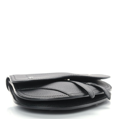Christian Dior Grained Calfskin Saddle Pouch Belt Bag Black 3 of 9