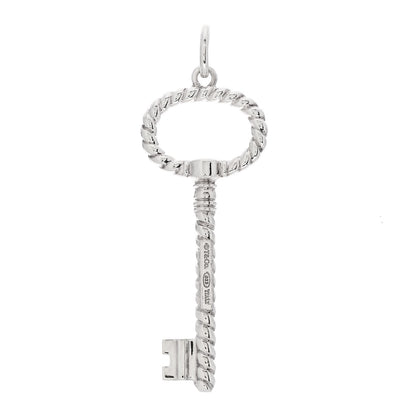 Tiffany Sterling Silver Twist Oval Key Pendant 3 of 5