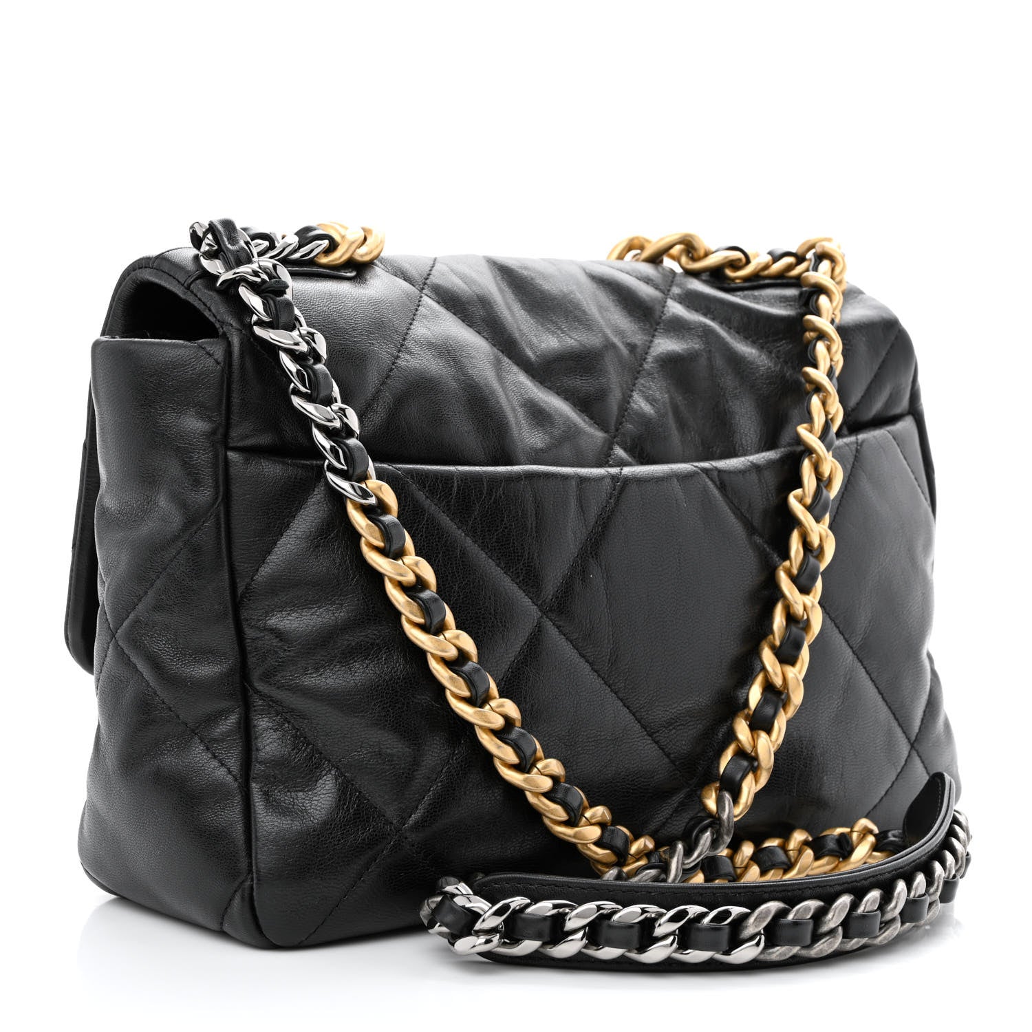 Chanel Lambskin Quilted Large Chanel 19 Flap Black 3 of 11