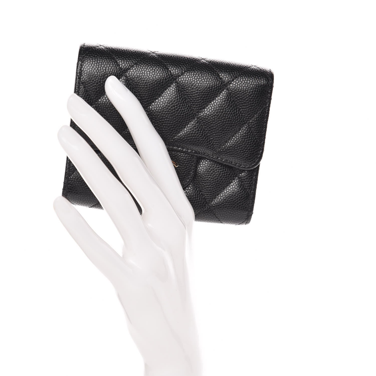 Chanel Caviar Quilted Compact Flap Wallet Black 2 of 9