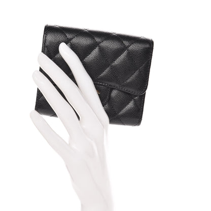 Chanel Caviar Quilted Compact Flap Wallet Black 2 of 9