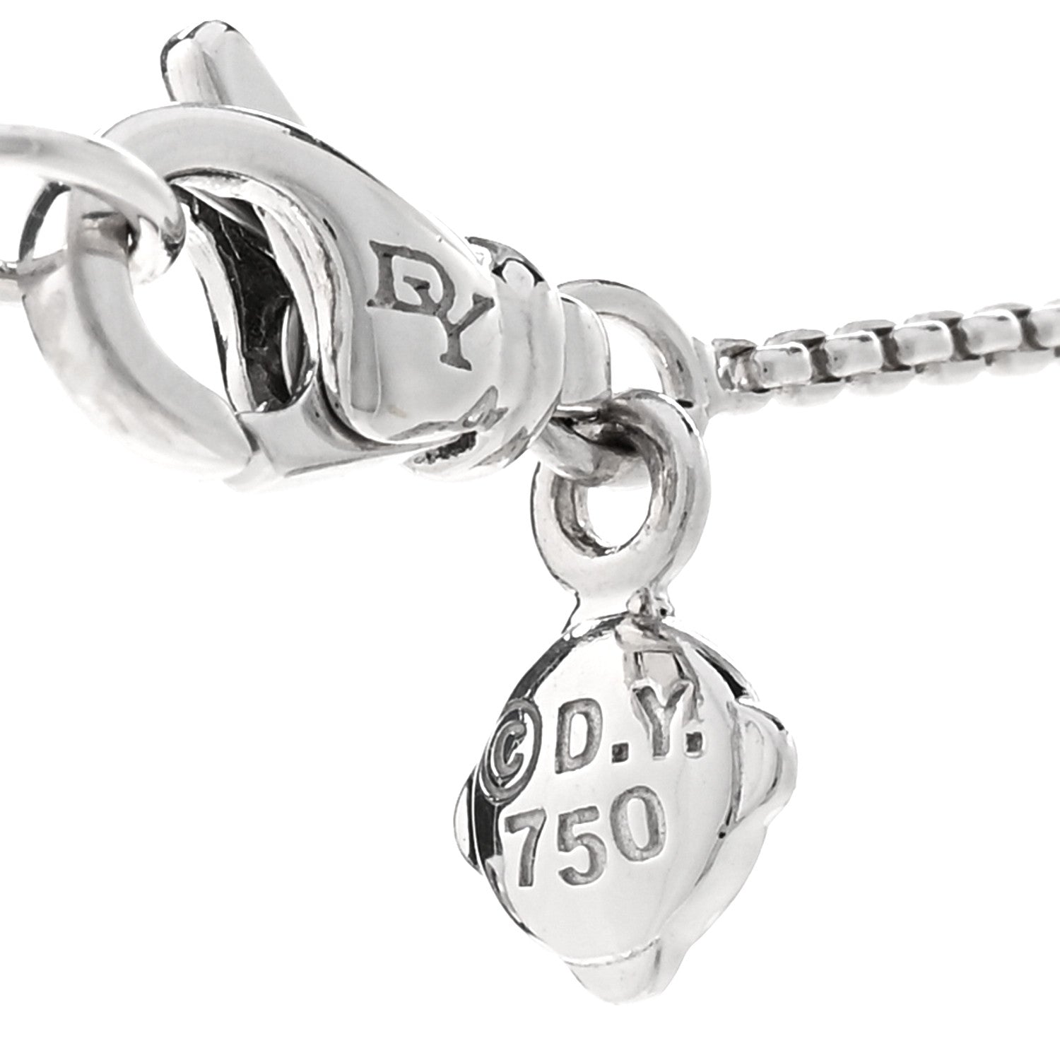 David Yurman 18K White Gold Diamond Starburst Pave Pendant Necklace 4 of 4