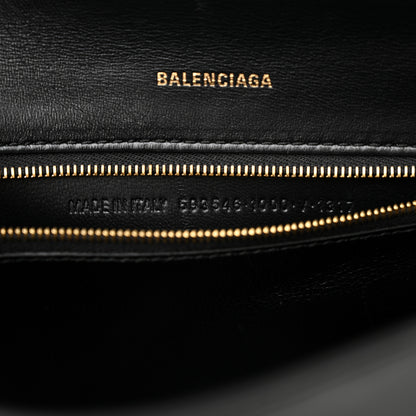 Balenciaga Shiny Box Calfskin Small Hourglass Top Handle Bag Black 8 of 11