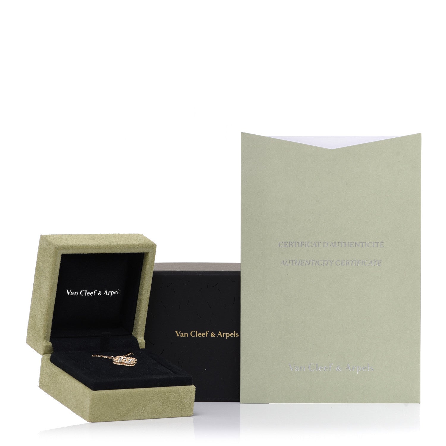Van Cleef & Arpels 18K Yellow Gold Diamond Vintage Alhambra Pendant Necklace 6 of 6