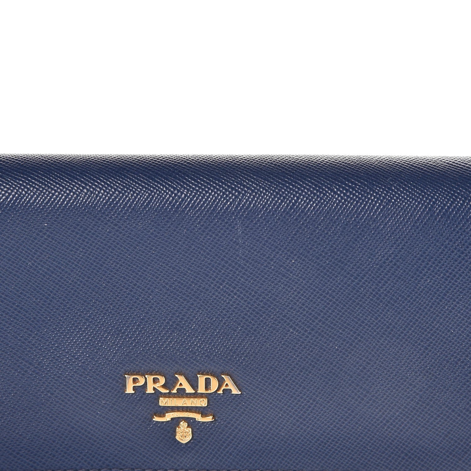 Prada Saffiano Metal Continental Flap Wallet Bleuette 8 of 9