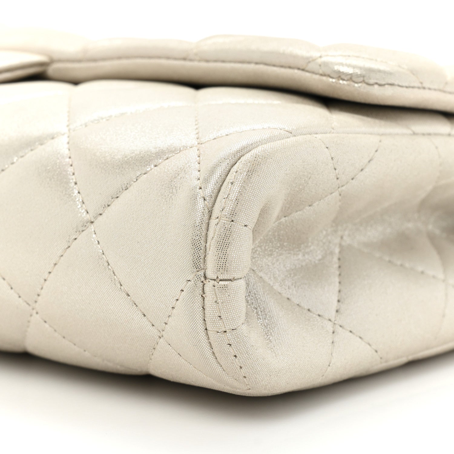 Chanel Iridescent Calfskin Quilted Clutch With Chain Flap Light Gold 8 of 12