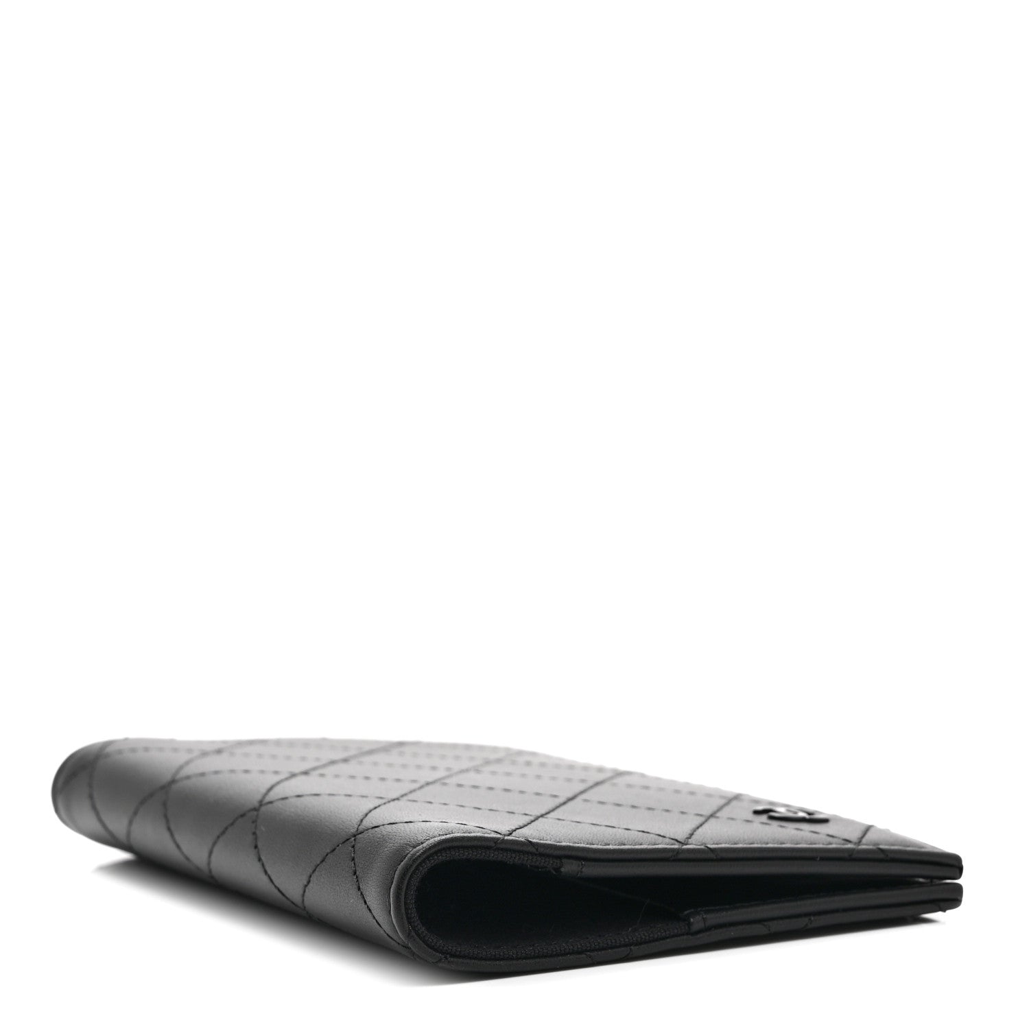 Chanel Grained Calfskin Quilted Passport Holder Wallet So Black 4 of 10