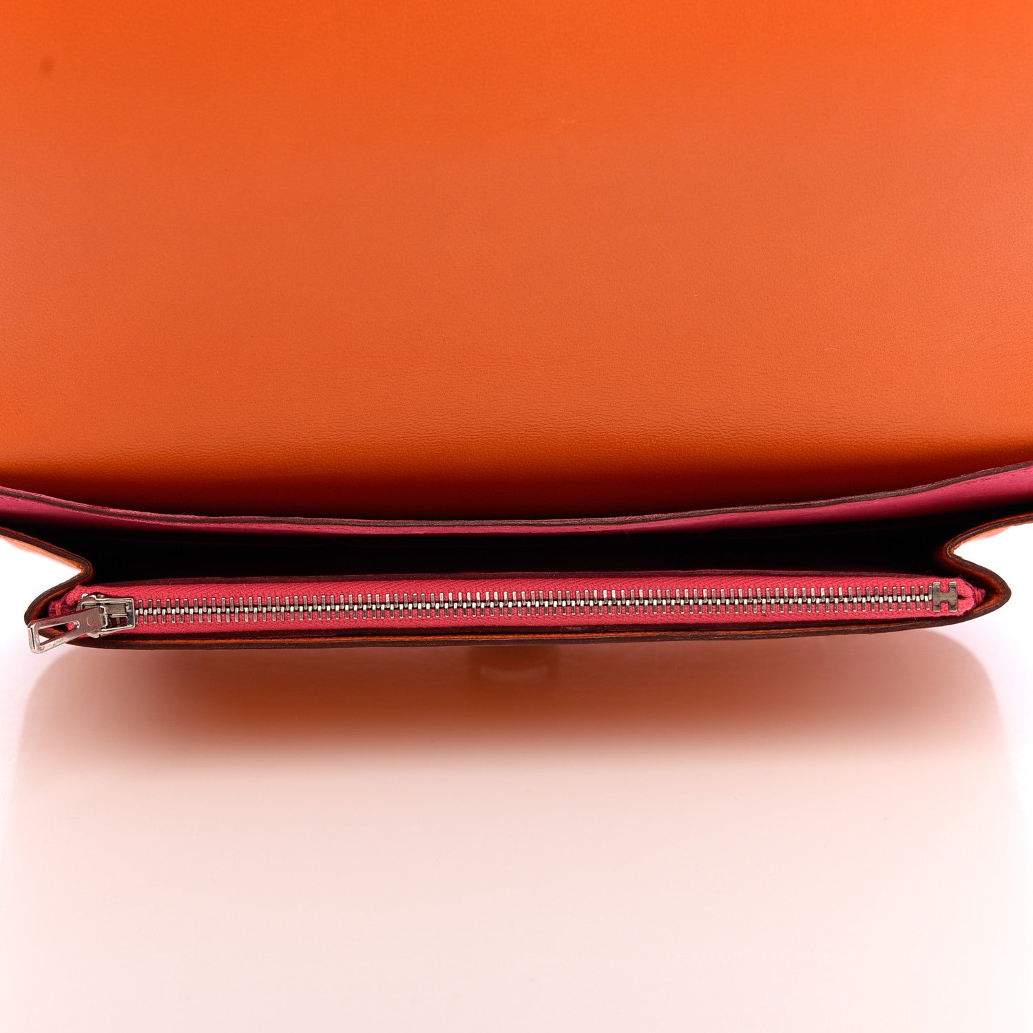 Hermes Eversoft Dogon Duo Wallet Orange Rose Shocking 5 of 12