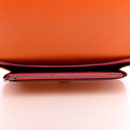 Hermes Eversoft Dogon Duo Wallet Orange Rose Shocking 5 of 12