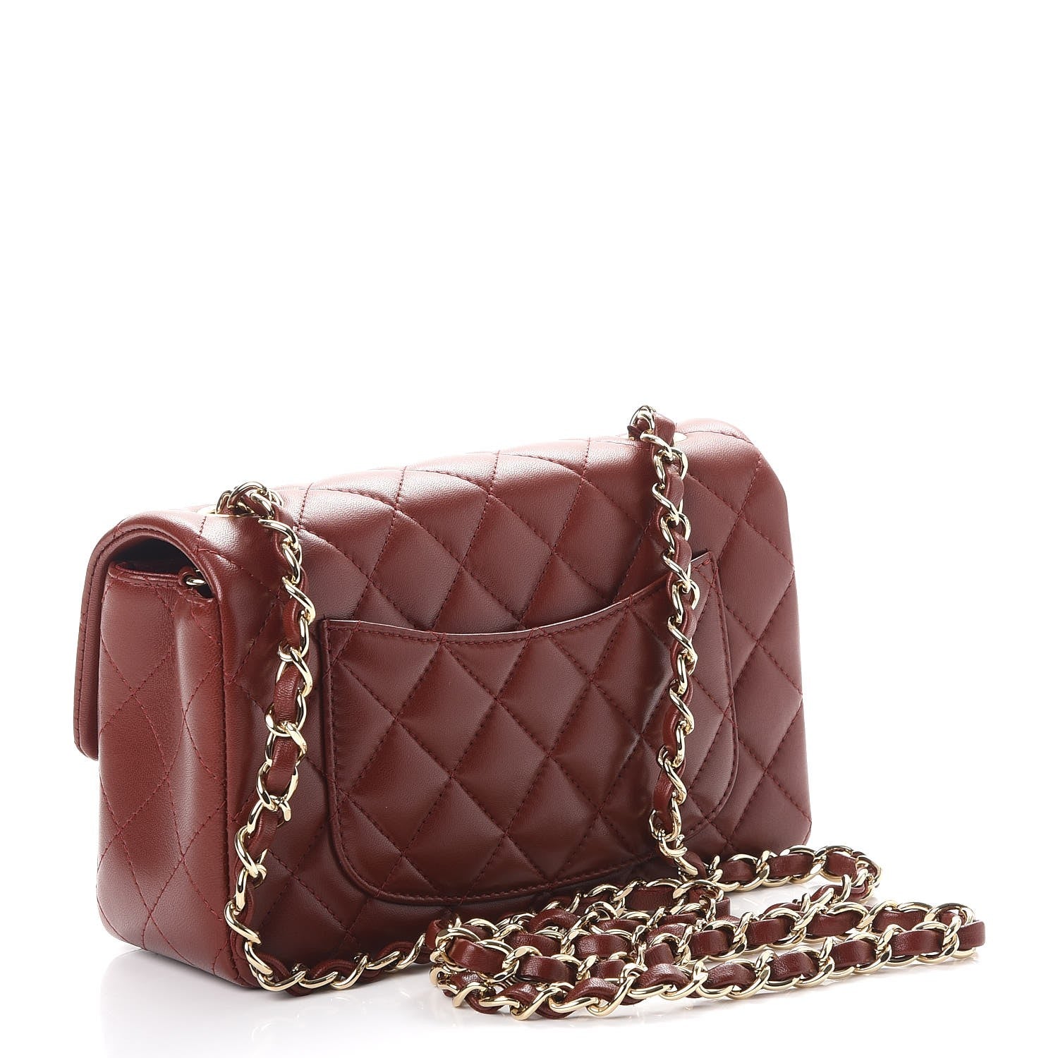 Chanel Lambskin Quilted Mini Rectangular Flap Red 3 of 8
