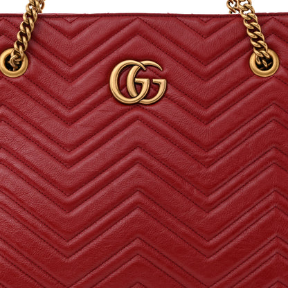 Gucci Azalea Calfskin Matelasse Medium GG Marmont Slim Tote Romantic Cerise 8 of 10