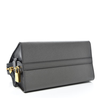 Prada Saffiano City Calfskin Small Esplanade Tote Mercurio Black 4 of 9