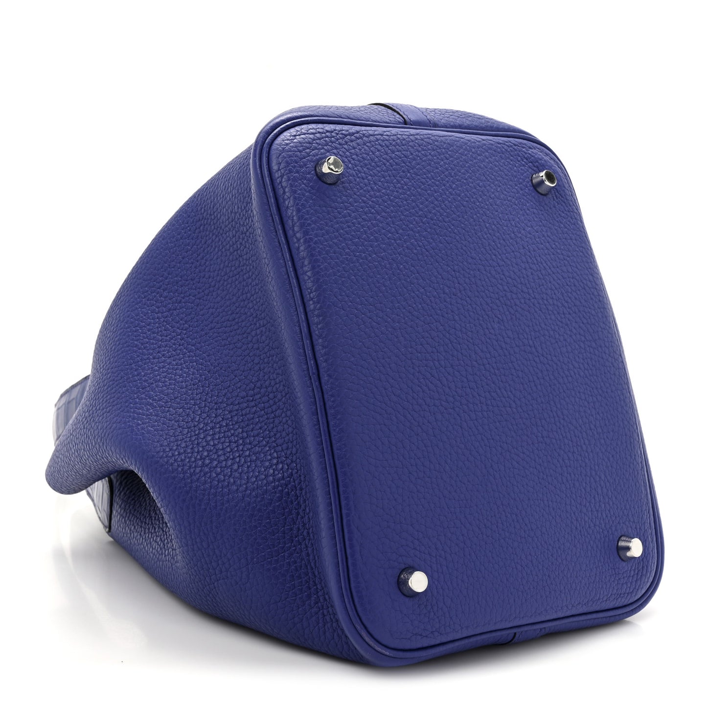 Taurillon Clemence Matte Alligator Picotin Lock Touch 22 MM Bleu Electrique