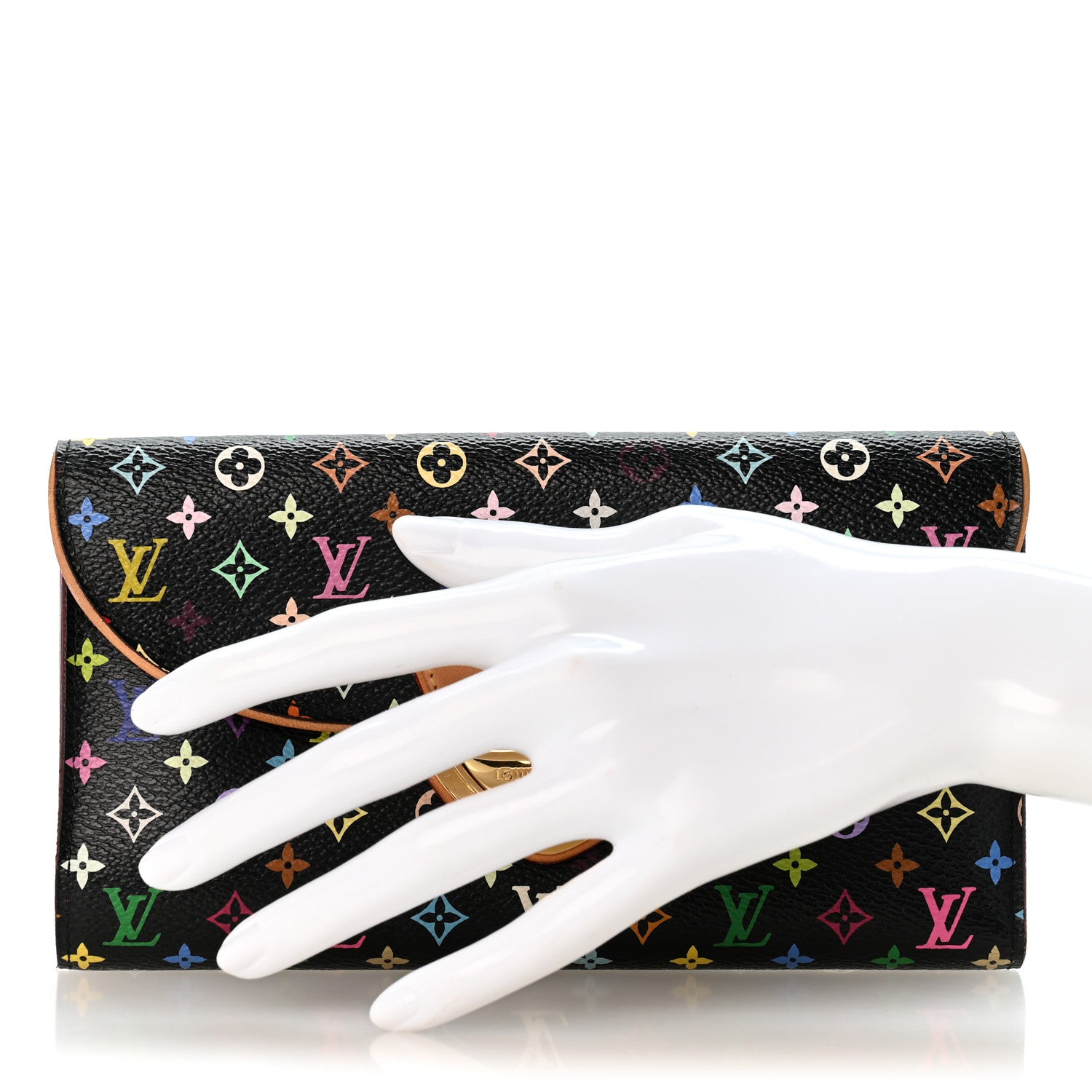 Louis Vuitton Monogram Multicolor Eugenie Wallet Black Grenade 2 of 11