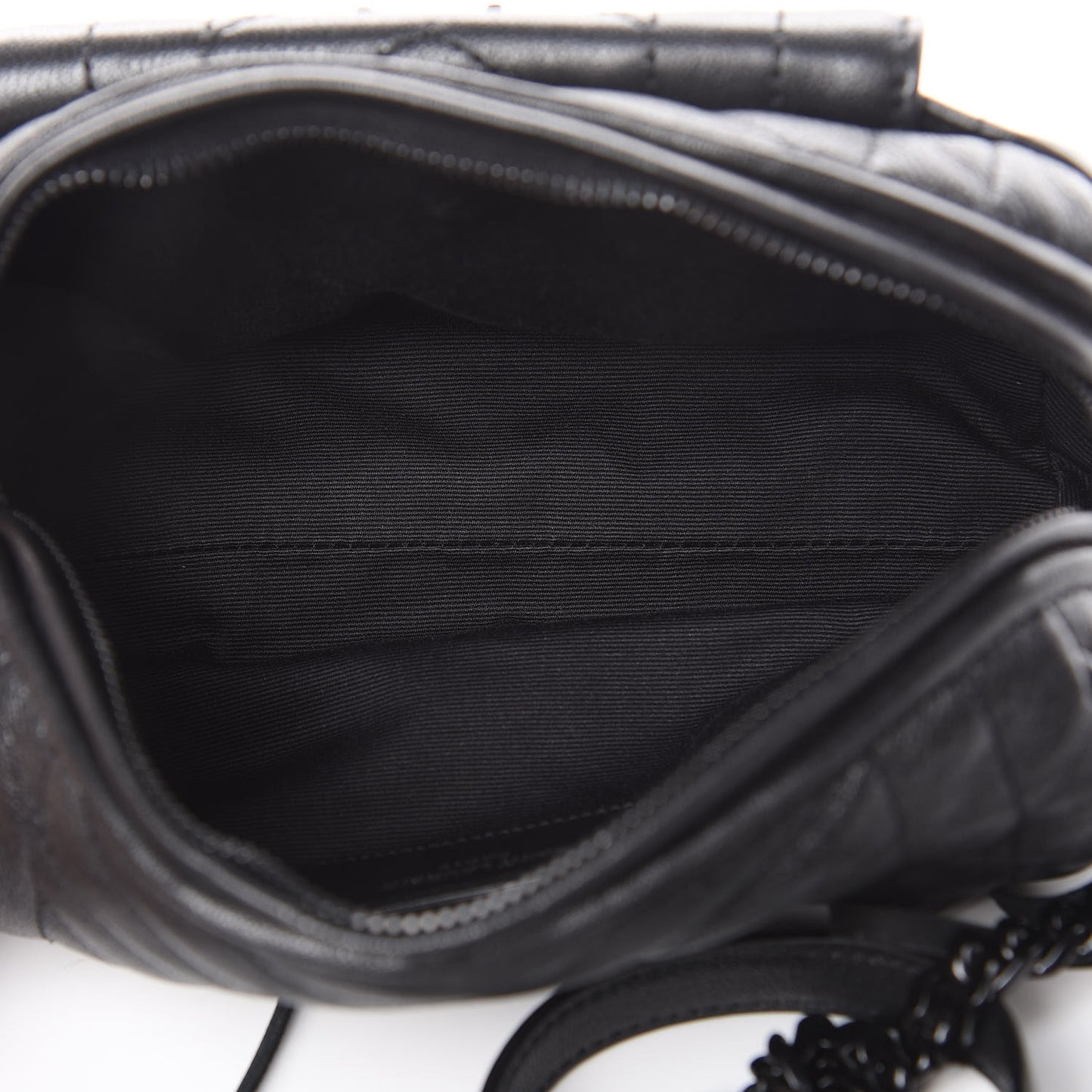 Lambskin Matelasse Monogram East West Rider Bag Black