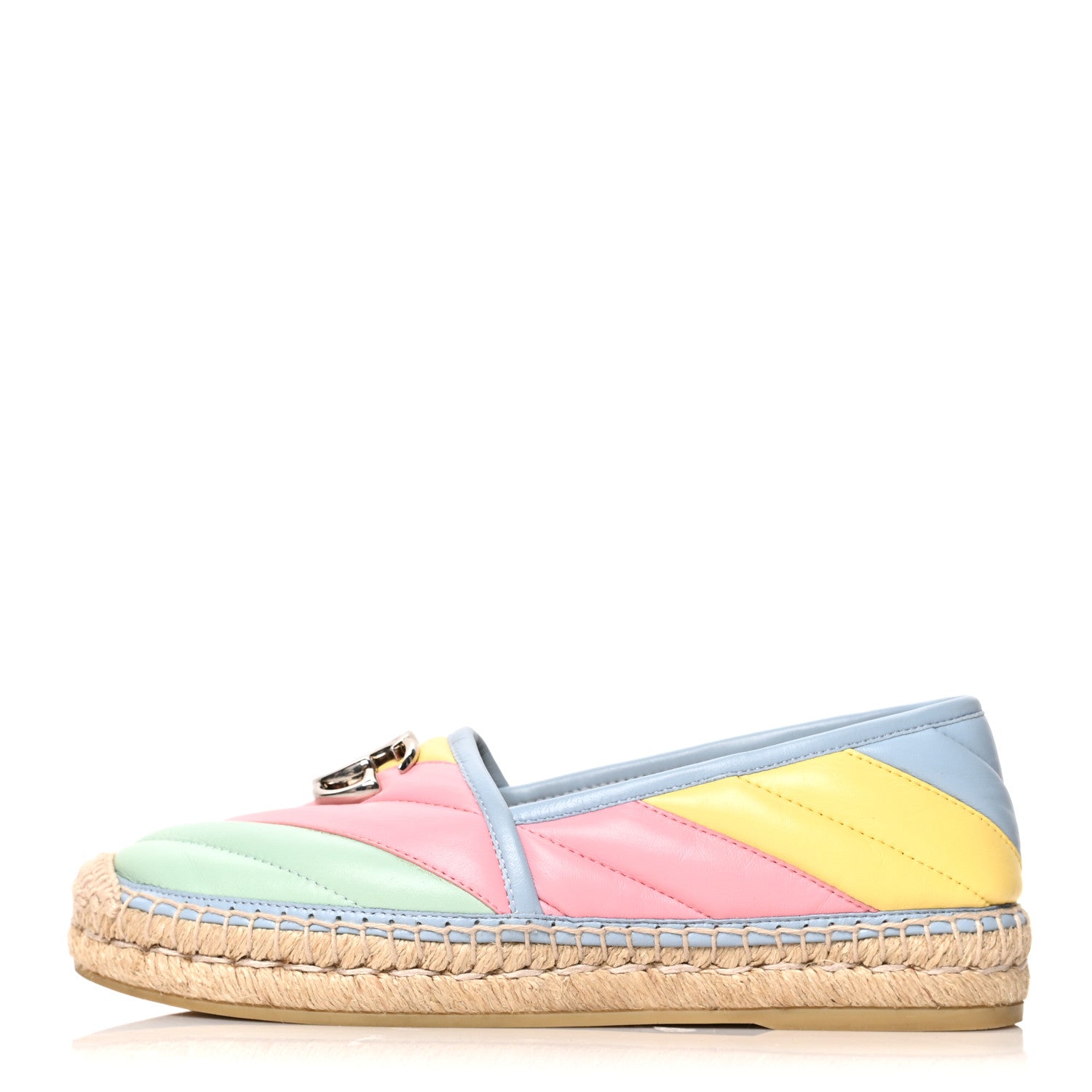 Gucci Nappa Matelasse Diagonal GG Marmont Espadrilles 36 Multicolor Pastel 1 of 7