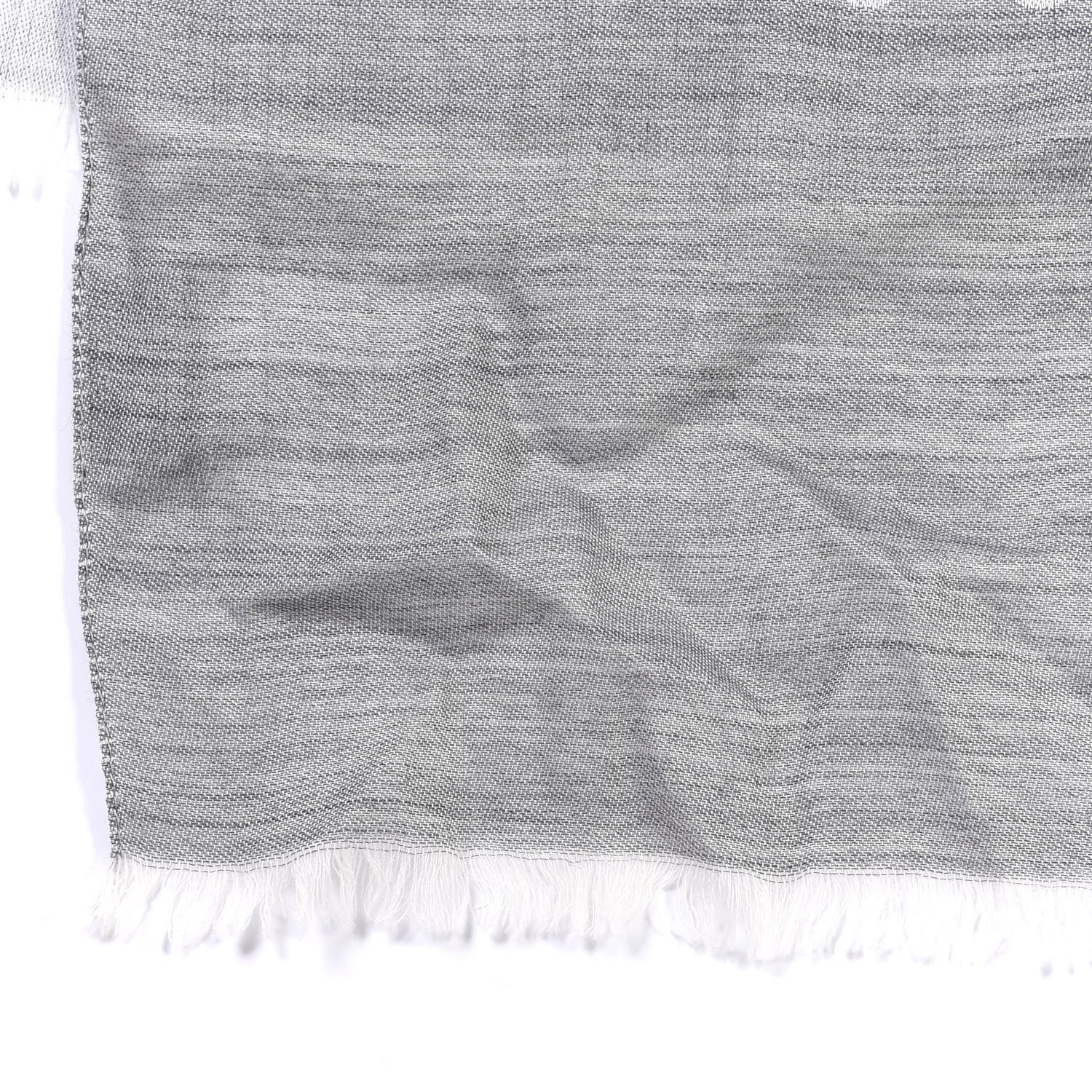 Gucci Wool Silk GG Monogram GGNat Scarf Lead 3 of 4