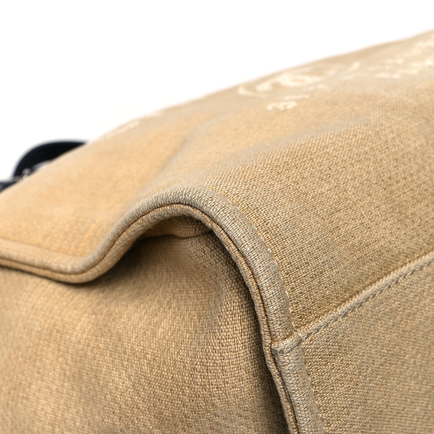 Canvas Medium Deauville Tote Beige Black