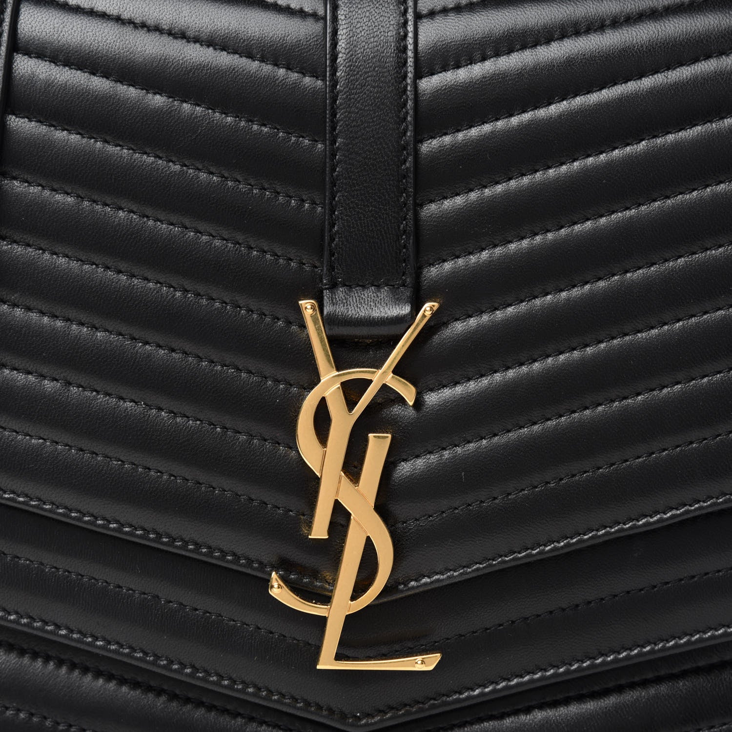 Saint Laurent Lambskin Matelasse Chevron Monogram Medium Sulpice Bag Black 11 of 11