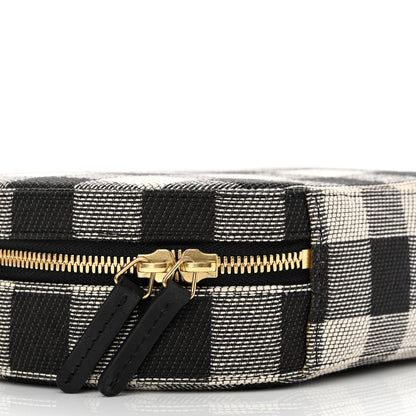 Mansur Gavriel Canvas Gingham Check Circle Crossbody Black White 8 of 13
