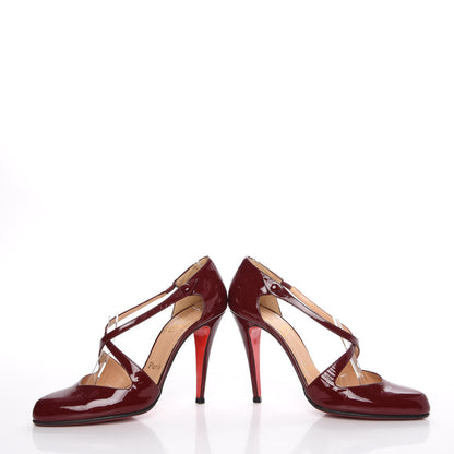 Christian Louboutin Patent Triclo 100 Pumps 37.5 Red 6 of 13