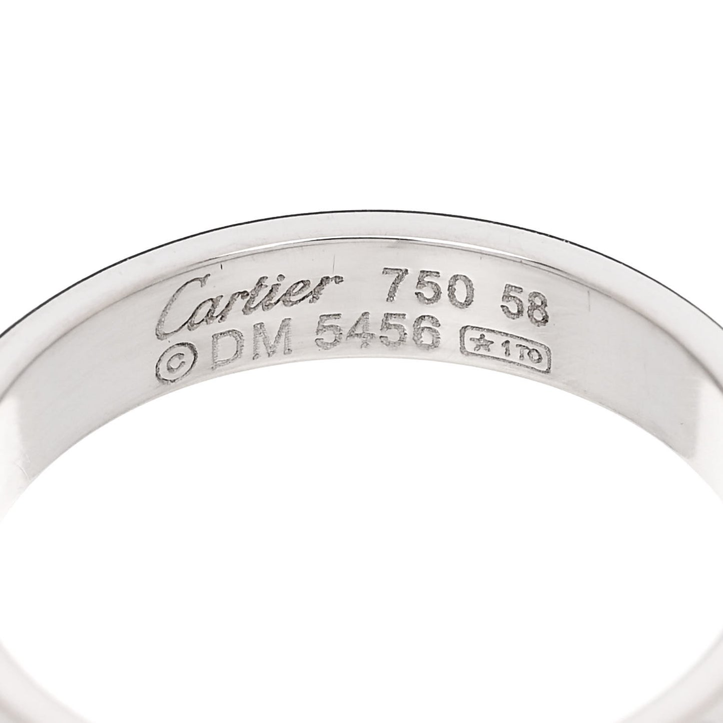 18K White Gold 3.5mm LOVE Wedding Band Ring 58 8.5