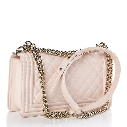 Chanel Lambskin Quilted Medium Boy Flap Light Pink 3 of 19
