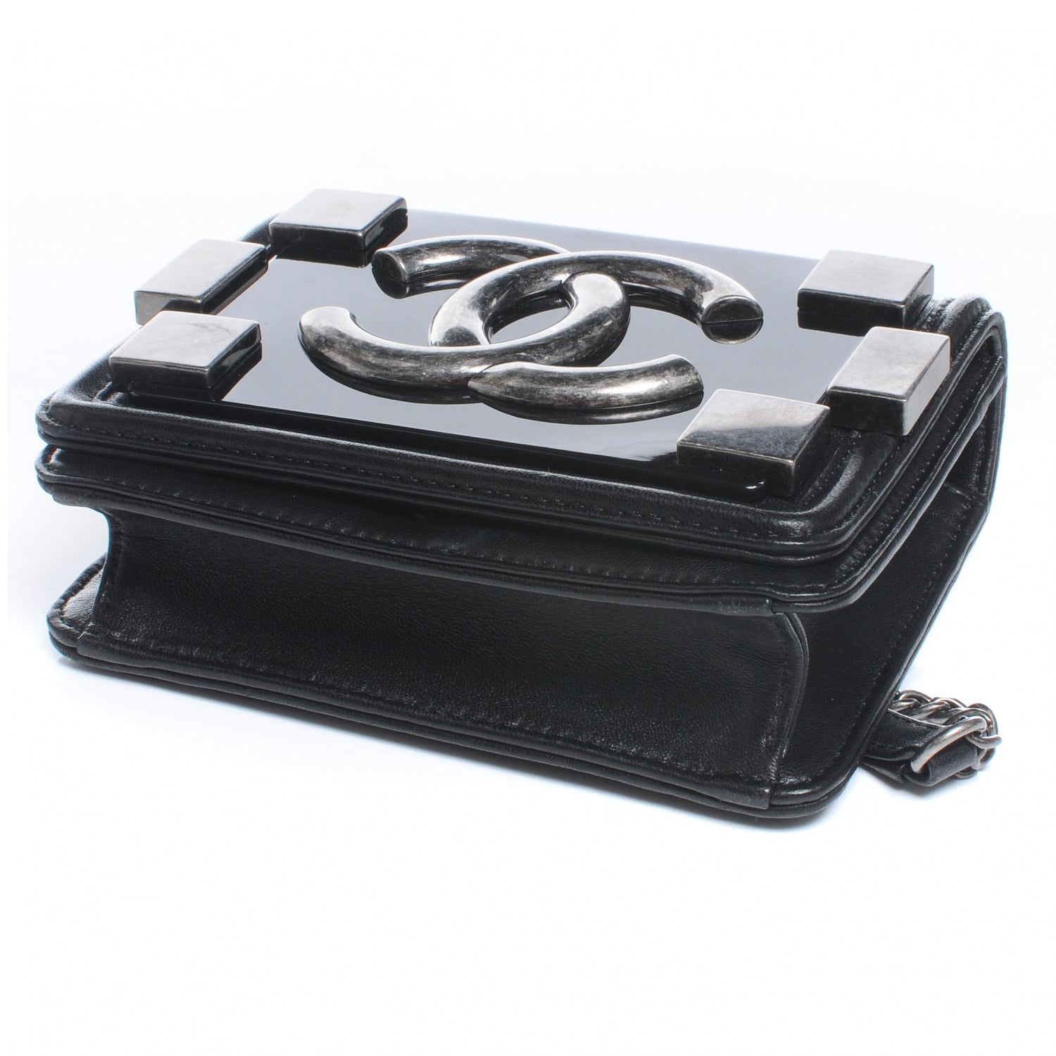 Chanel Lambskin and Plexiglass Boy Brick Flap Black 4 of 6