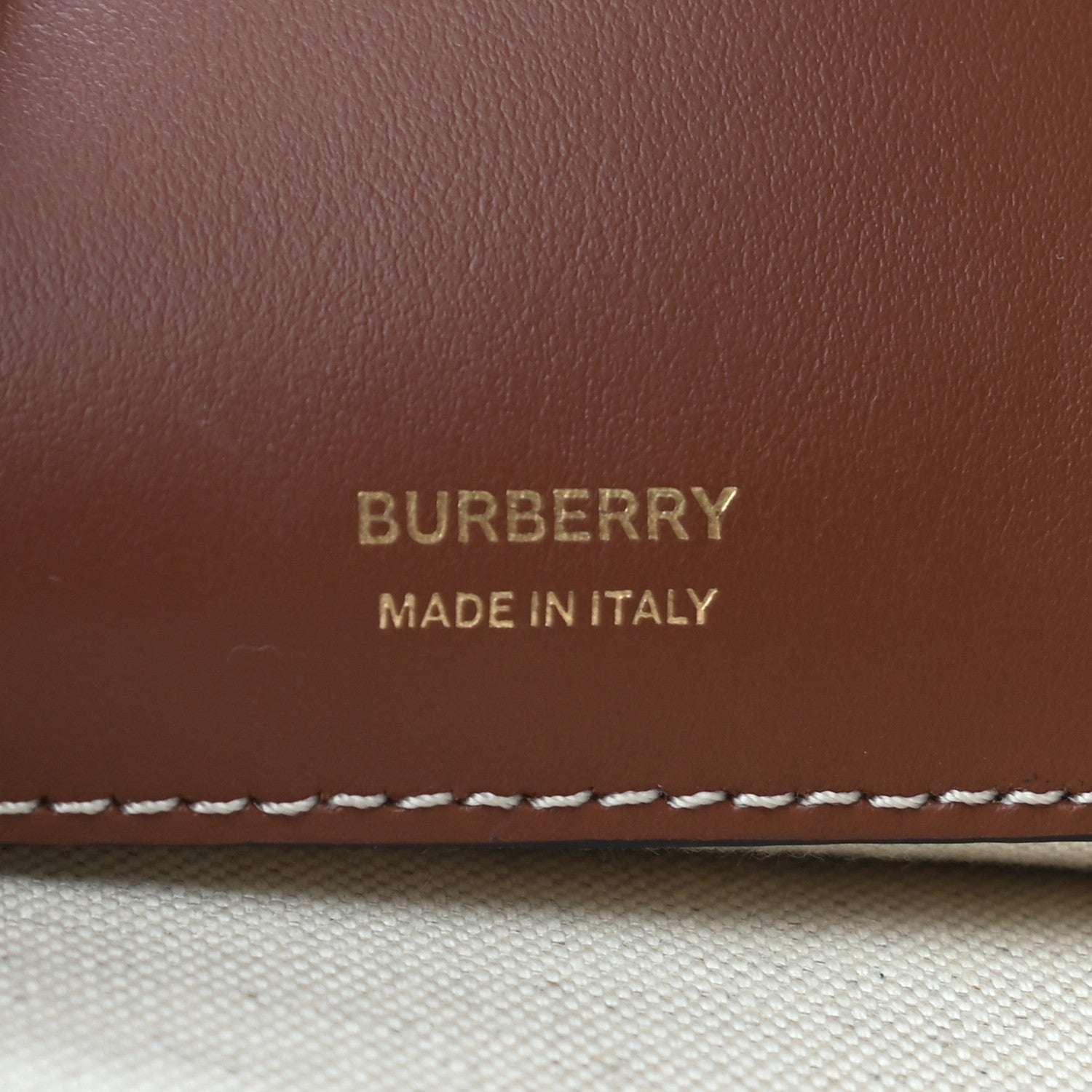 Burberry E-Canvas Monogram Zip Pouch Bridle Brown 6 of 7