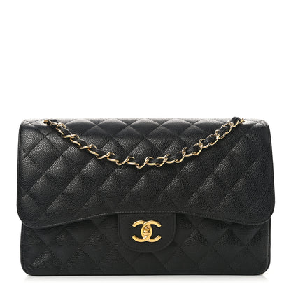 Chanel Caviar Quilted Jumbo Double Flap Black 1 of 11