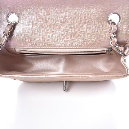 Chanel Iridescent Caviar Chevron Quilted Mini Rectangular Flap Light Gold 5 of 7
