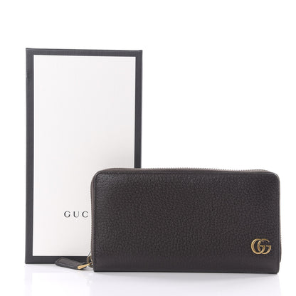 Gucci Dollar Calfskin Boar Effect GG Marmont Zip Around Wallet Dark Cocoa 7 of 7
