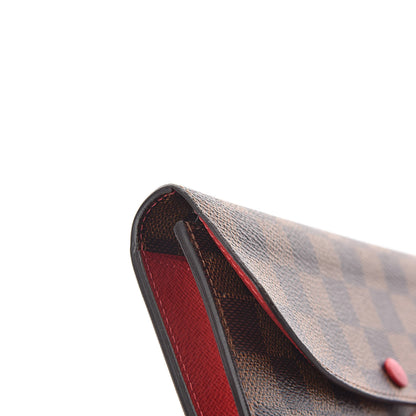 Louis Vuitton Damier Ebene Emilie Wallet Red 8 of 8