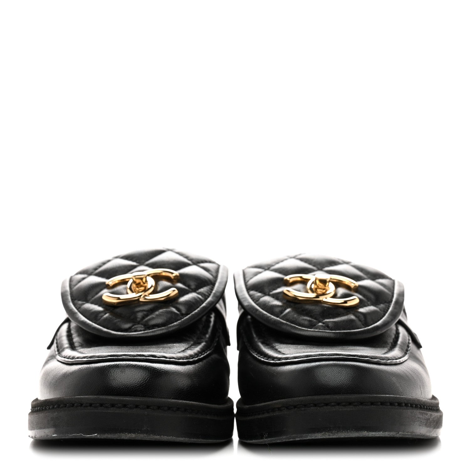 Chanel Lambskin Quilted CC Turnlock Mules 37 Black 3 of 11