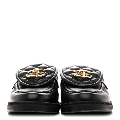 Chanel Lambskin Quilted CC Turnlock Mules 37 Black 3 of 11