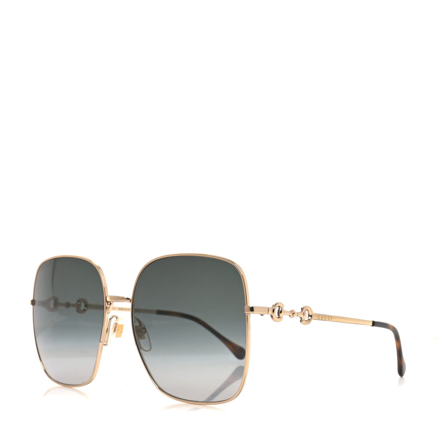 Metal Horsebit Square Sunglasses GG0879S Gold
