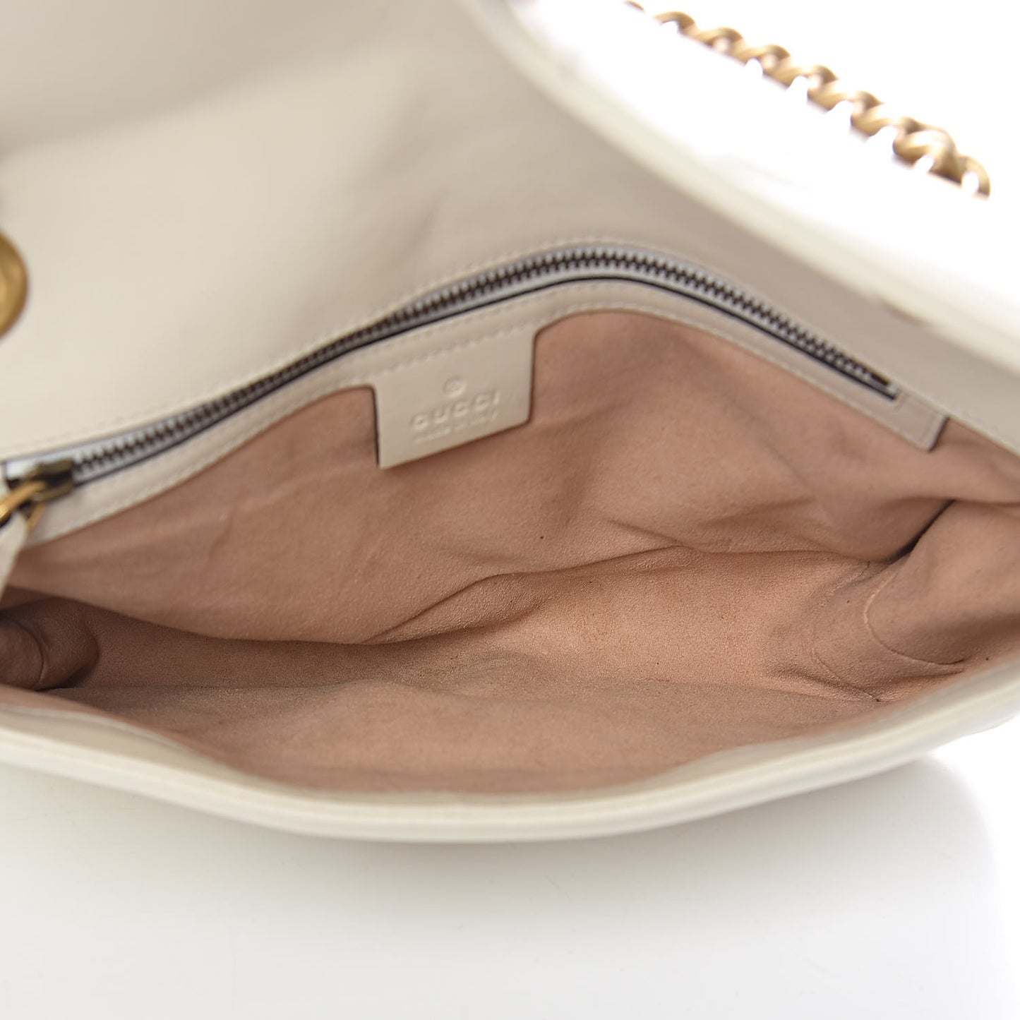 Calfskin Matelasse Small GG Marmont Shoulder Bag White