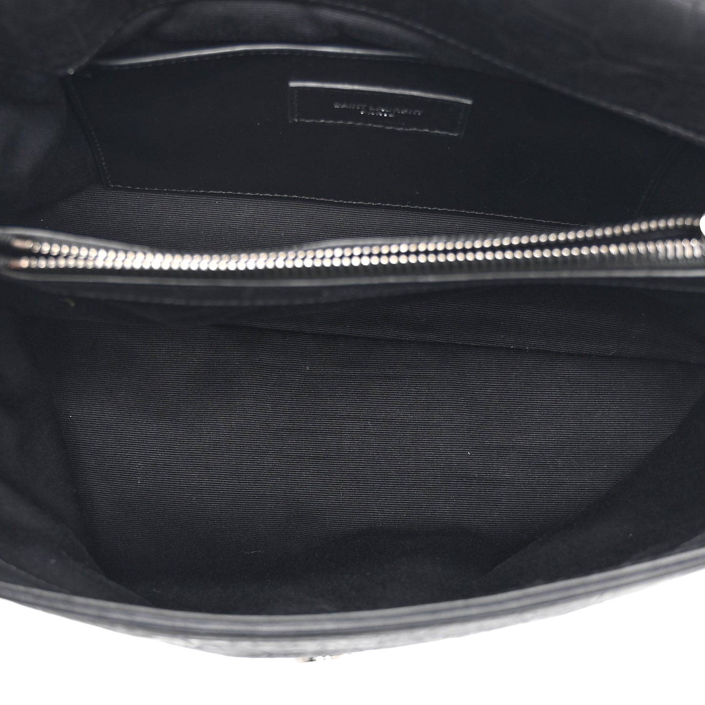 Calfskin Crocodile Embossed Medium West Hollywood Monogram Fold-Over Black
