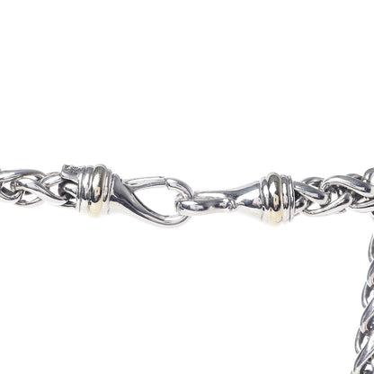 David Yurman Sterling Silver 14K Yellow Gold 8mm Wheat Chain Necklace 4 of 5