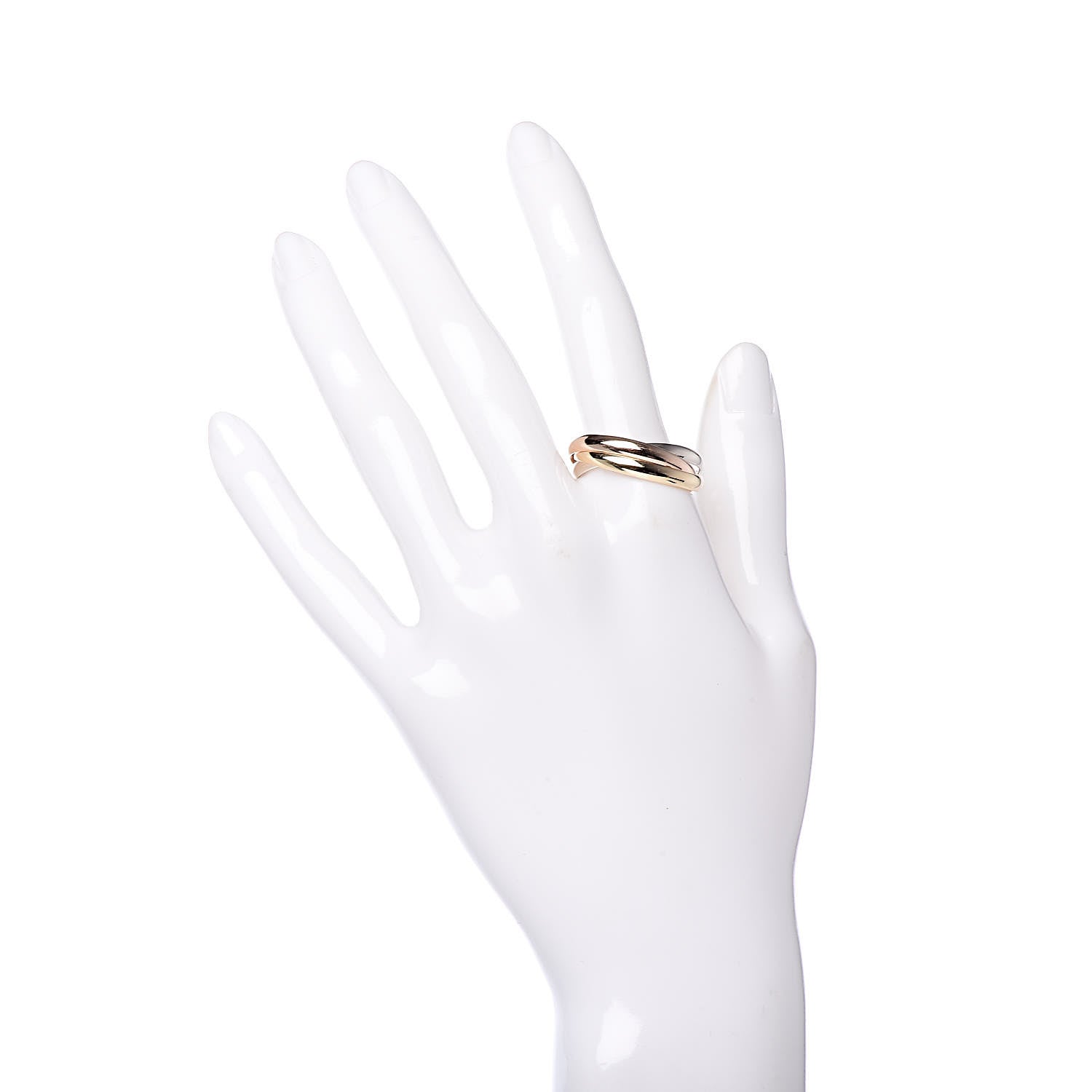 Cartier 18K Pink Yellow White Gold Trinity Ring 64 10.75 2 of 7